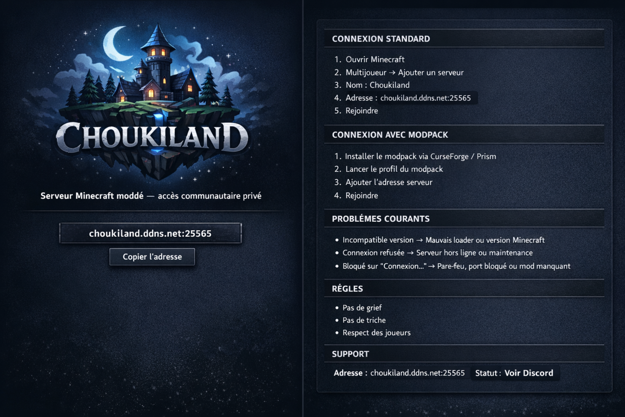 Choukiland — thème nuit